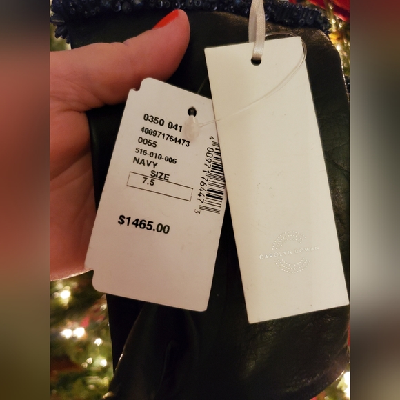 Carolyn Rowan Leather Sequin and Beaded Fingerless Gloves - Picture 3 of 5